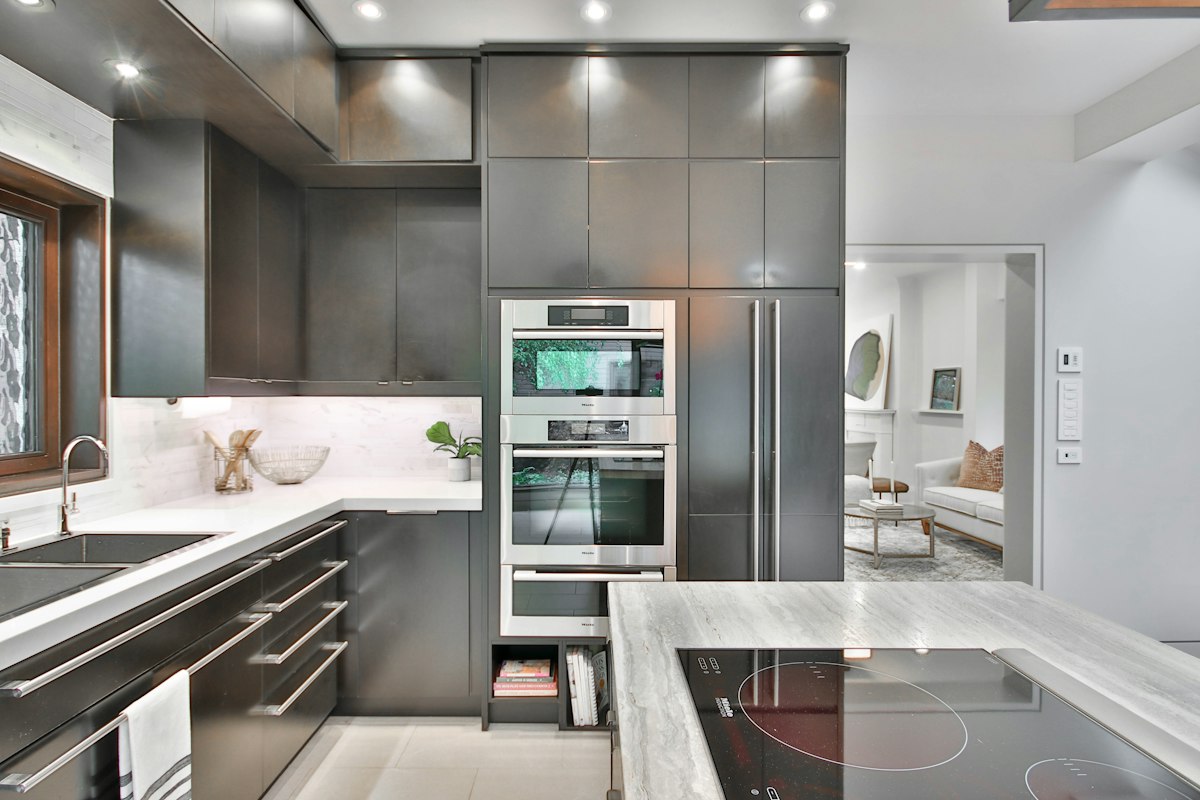 A modern marble kitchen finished to a high standard